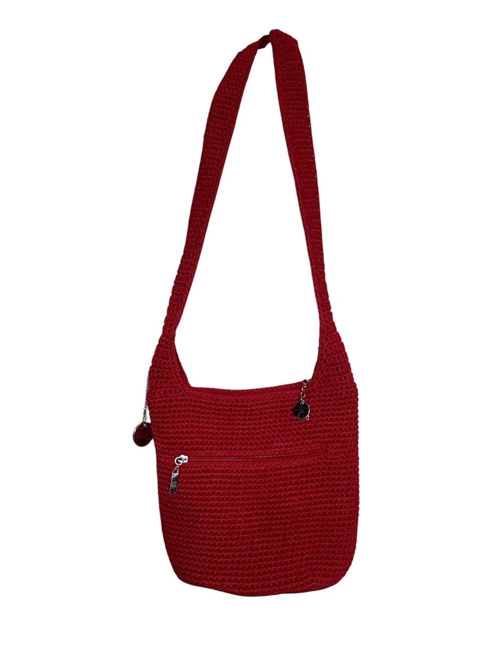 The Sak Red Crochet Crossbody Shoulder Bag Boho